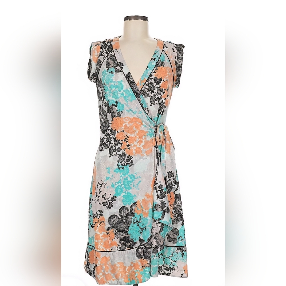 BCBG Floral Wrap Mini Dress